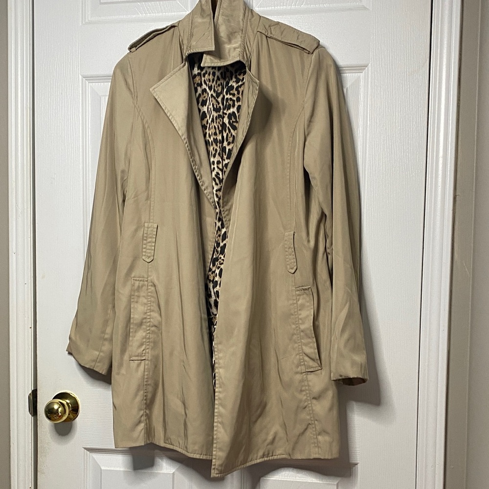 Zara Tan Trench Coat with Leopard Lining